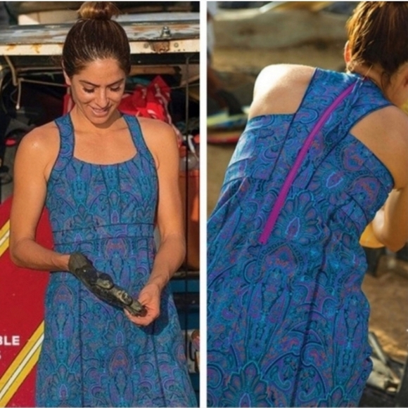 Title Nine Trouble Dress Nimblene Sports Bra 140948 Racer Back‎ Pull Zip Paisley - Picture 9 of 9